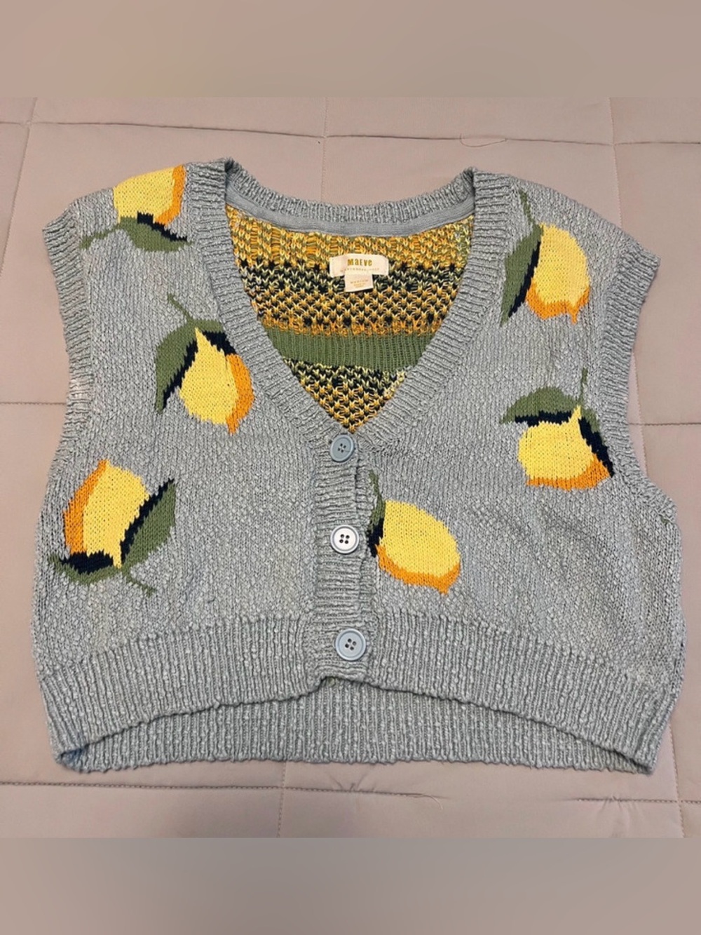 Anthropologie Maeve Melanie
Lemon Knit Sweater Vest -
Medium